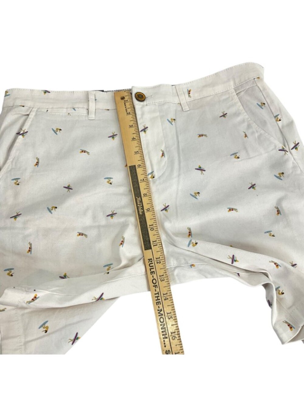 Jachs New York Chino Shorts Men's Sz 33 White Surfer Bleeker Fit Flat Frt $40Nwt - Picture 4 of 10